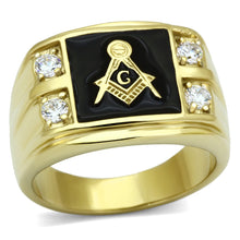 Load image into Gallery viewer, Gold Rings for Men Stainless Steel TK719 with AAA Grade Cubic Zirconia in Clear
