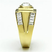 Load image into Gallery viewer, Gold Rings for Men Stainless Steel TK725 with Top Grade Crystal in Clear
