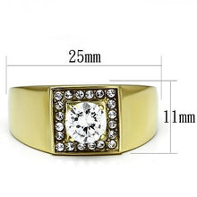 Load image into Gallery viewer, Gold Rings for Men Stainless Steel TK728 with AAA Grade Cubic Zirconia in Clear
