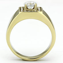 Load image into Gallery viewer, Gold Rings for Men Stainless Steel TK728 with AAA Grade Cubic Zirconia in Clear
