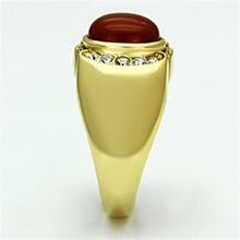 Load image into Gallery viewer, Gold Rings for Men Stainless Steel TK729 with Semi-Precious Agate in Siam
