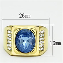 Load image into Gallery viewer, Gold Rings for Men Stainless Steel TK730 with Glass in Light Sapphire
