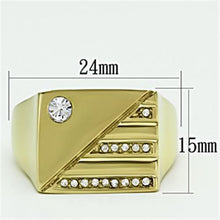 Load image into Gallery viewer, Gold Rings for Men Stainless Steel TK731 with Top Grade Crystal in Clear

