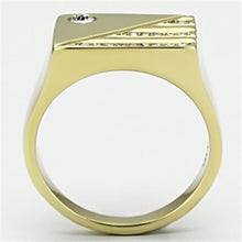 Load image into Gallery viewer, Gold Rings for Men Stainless Steel TK731 with Top Grade Crystal in Clear
