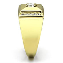 Load image into Gallery viewer, Gold Rings for Men Stainless Steel TK732 with AAA Grade Cubic Zirconia in Clear
