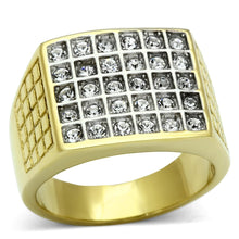 Load image into Gallery viewer, Gold Rings for Men Stainless Steel TK734 Two-Tone with Top Grade Crystal in Clear
