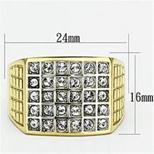 Load image into Gallery viewer, Gold Rings for Men Stainless Steel TK734 Two-Tone with Top Grade Crystal in Clear
