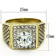 Load image into Gallery viewer, Gold Rings for Men Stainless Steel TK735 Two-Tone with AAA Grade Cubic Zirconia in Clear
