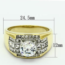 Load image into Gallery viewer, Gold Rings for Men Stainless Steel TK736 Two-Tone with AAA Grade Cubic Zirconia in Clear
