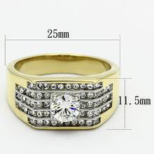 Load image into Gallery viewer, Gold Rings for Men Stainless Steel TK737 Two-Tone with AAA Grade Cubic Zirconia in Clear
