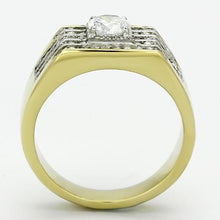 Load image into Gallery viewer, Gold Rings for Men Stainless Steel TK737 Two-Tone with AAA Grade Cubic Zirconia in Clear
