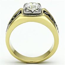 Load image into Gallery viewer, Gold Rings for Men Stainless Steel TK739 Two-Tone with AAA Grade Cubic Zirconia in Clear
