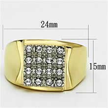 Load image into Gallery viewer, Gold Rings for Men Stainless Steel TK751 Two-Tone with Top Grade Crystal in Clear
