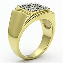 Load image into Gallery viewer, Gold Rings for Men Stainless Steel TK751 Two-Tone with Top Grade Crystal in Clear

