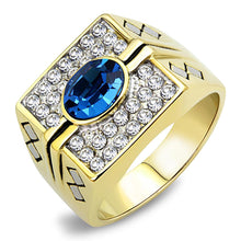 Load image into Gallery viewer, Gold Rings for Men Stainless Steel TK752 Two-Tone with Top Grade Crystal in Montana
