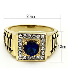Load image into Gallery viewer, Gold Rings for Men Stainless Steel TK754 Two-Tone with Glass in Montana
