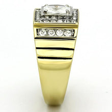 Load image into Gallery viewer, Gold Rings for Men Stainless Steel TK755 Two-Tone with AAA Grade Cubic Zirconia in Clear

