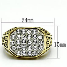 Load image into Gallery viewer, Gold Rings for Men Stainless Steel TK757 Two-Tone with Top Grade Crystal in Clear
