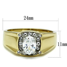 Load image into Gallery viewer, Gold Rings for Men Stainless Steel TK758 Two-Tone with AAA Grade Cubic Zirconia in Clear
