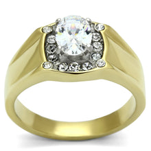 Load image into Gallery viewer, Gold Rings for Men Stainless Steel TK758 Two-Tone with AAA Grade Cubic Zirconia in Clear
