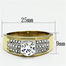 Load image into Gallery viewer, Gold Rings for Men Stainless Steel TK759 Two-Tone with AAA Grade Cubic Zirconia in Clear
