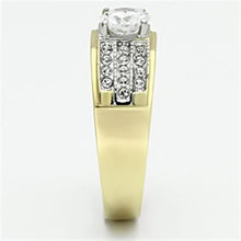 Load image into Gallery viewer, Gold Rings for Men Stainless Steel TK759 Two-Tone with AAA Grade Cubic Zirconia in Clear
