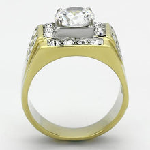 Load image into Gallery viewer, Gold Rings for Men Stainless Steel TK760 Two-Tone with AAA Grade Cubic Zirconia in Clear
