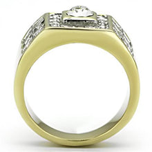 Load image into Gallery viewer, Gold Rings for Men Stainless Steel TK762 Two-Tone with Top Grade Crystal in Clear

