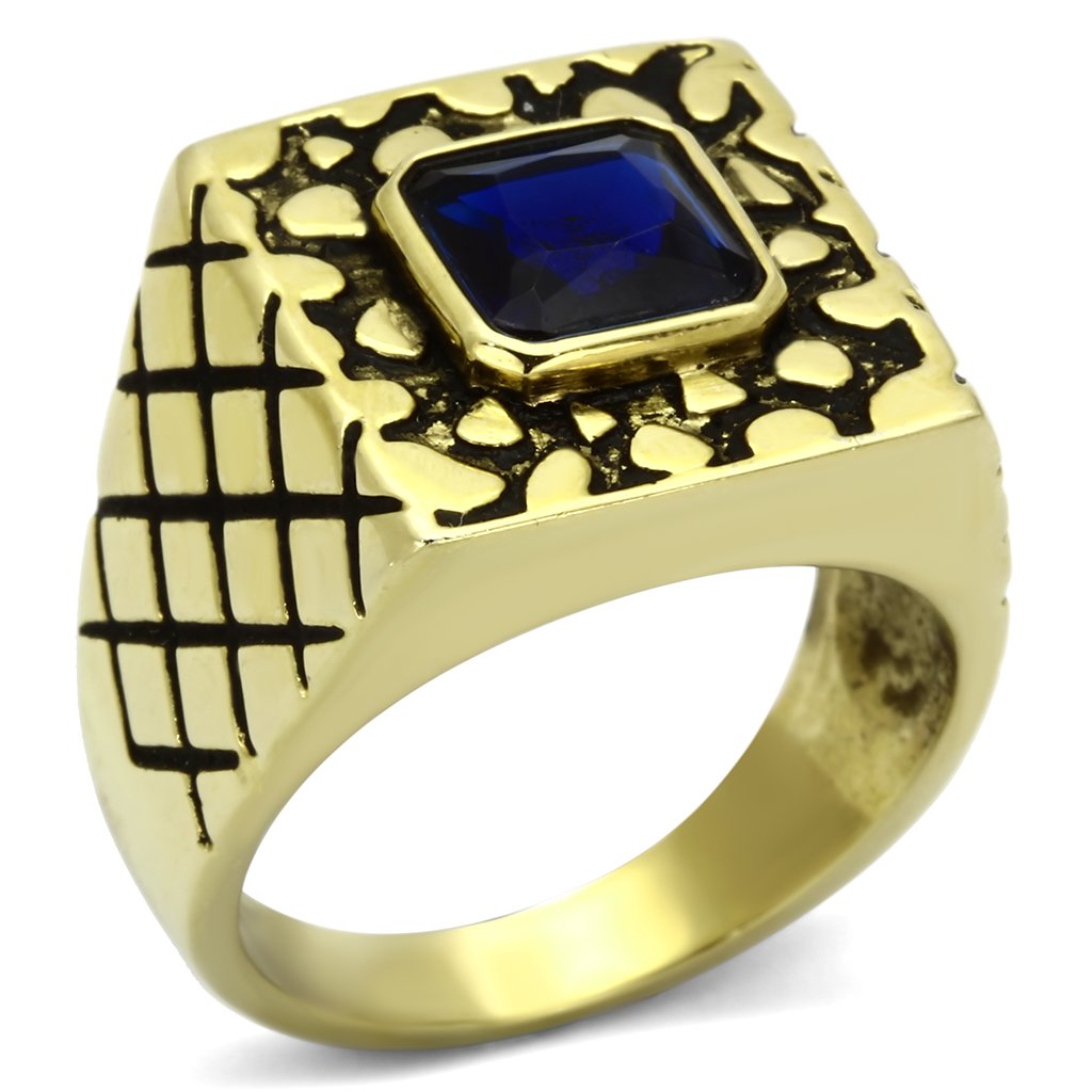 Gold Rings for Men Stainless Steel TK763 with Glass in Montana