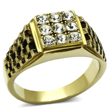 Load image into Gallery viewer, Gold Rings for Men Stainless Steel TK765 with Top Grade Crystal in Clear
