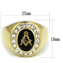 Load image into Gallery viewer, Gold Rings for Men Stainless Steel TK766 with Top Grade Crystal in Clear
