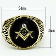 Load image into Gallery viewer, Gold Rings for Men Stainless Steel TK768 with Top Grade Crystal in Clear

