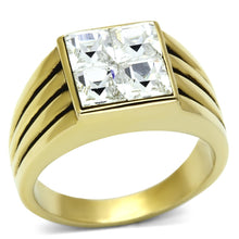 Load image into Gallery viewer, Gold Rings for Men Stainless Steel TK769 with Top Grade Crystal in Clear
