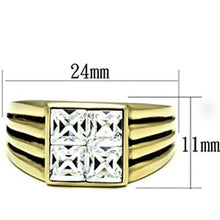 Load image into Gallery viewer, Gold Rings for Men Stainless Steel TK769 with Top Grade Crystal in Clear
