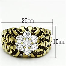 Load image into Gallery viewer, Gold Rings for Men Stainless Steel TK771 with AAA Grade Cubic Zirconia in Clear
