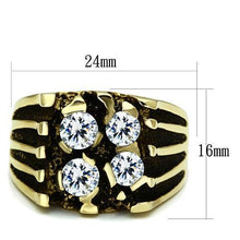 Load image into Gallery viewer, Gold Rings for Men Stainless Steel TK772 with AAA Grade Cubic Zirconia in Clear
