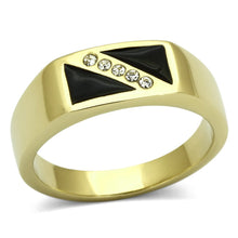 Load image into Gallery viewer, Gold Rings for Men Stainless Steel TK775 with Top Grade Crystal in Clear
