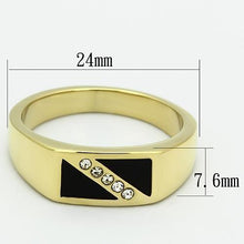 Load image into Gallery viewer, Gold Rings for Men Stainless Steel TK775 with Top Grade Crystal in Clear
