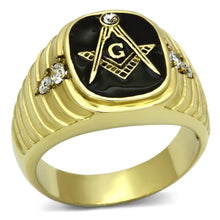 Load image into Gallery viewer, Gold Rings for Men Stainless Steel TK776 with Top Grade Crystal in Clear
