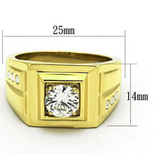 Load image into Gallery viewer, Gold Rings for Men Stainless Steel TK791 with AAA Grade Cubic Zirconia in Clear
