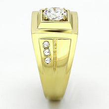 Load image into Gallery viewer, Gold Rings for Men Stainless Steel TK791 with AAA Grade Cubic Zirconia in Clear
