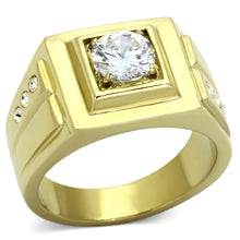 Load image into Gallery viewer, Gold Rings for Men Stainless Steel TK791 with AAA Grade Cubic Zirconia in Clear
