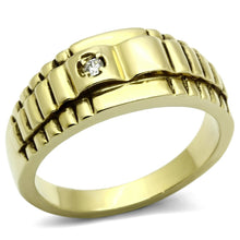 Load image into Gallery viewer, Gold Rings for Men Stainless Steel TK794 with AAA Grade Cubic Zirconia in Clear
