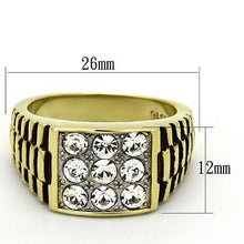 Load image into Gallery viewer, Gold Rings for Men Stainless Steel TK796 Two-Tone with Top Grade Crystal in Clear
