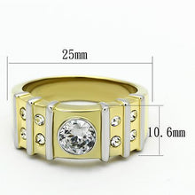 Load image into Gallery viewer, Gold Rings for Men Stainless Steel TK797 Two-Tone with AAA Grade Cubic Zirconia in Clear
