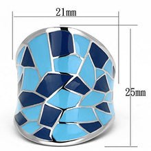 Load image into Gallery viewer, Rings for Women Silver Stainless Steel TK799 with Epoxy in Multi Color
