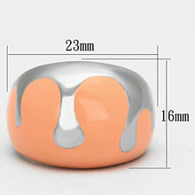 Load image into Gallery viewer, Rings for Women Silver Stainless Steel TK802 with Epoxy in Orange
