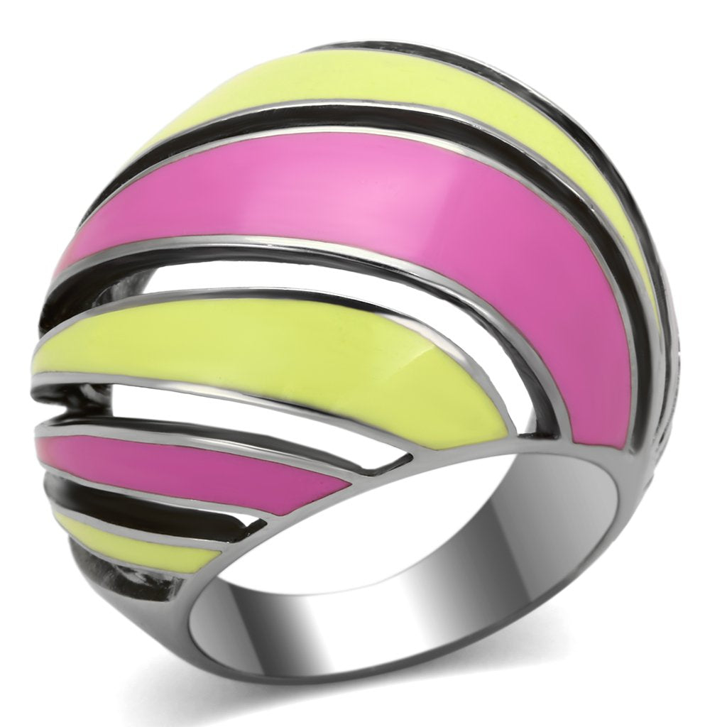 Rings for Women Silver Stainless Steel TK803 with Epoxy in Multi Color