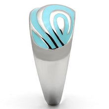 Load image into Gallery viewer, Rings for Women Silver Stainless Steel TK804 with Epoxy in Sea Blue
