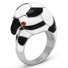 Load image into Gallery viewer, Rings for Women Silver Stainless Steel TK806 with Top Grade Crystal in Orange
